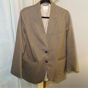 Brown and beige pattern blazer